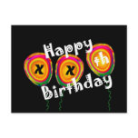Custom Year - Happy Birthday - Colorful Balloons Postcards