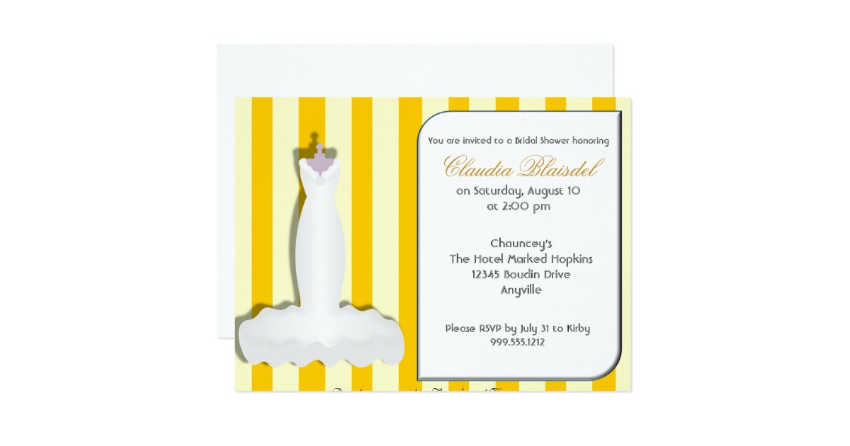 Custom Yellow Bridal Shower Invitations Zazzle