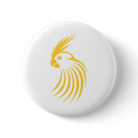 Custom Yellow Cockatiel Logo Pinback Buttons