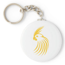 Custom Yellow Cockatiel Logo Key Chain