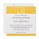 Custom Yellow Monogram Initial Wedding Invitation invitation