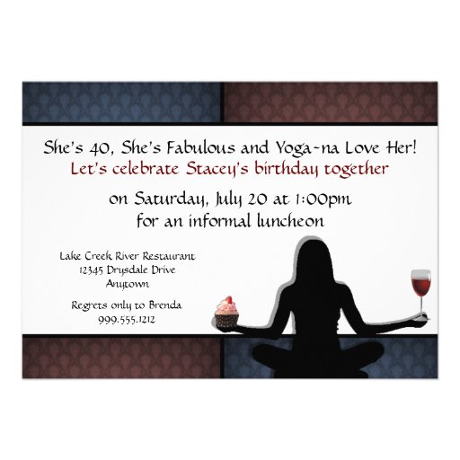 Custom Yoga Party Invitations