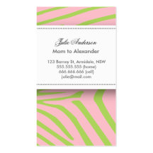 Custom zebra mommy card business card