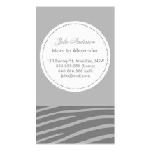 Custom zebra mommy card business card