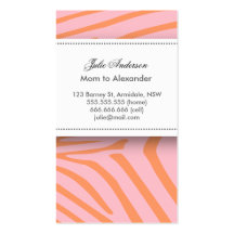 Custom zebra mommy card business card