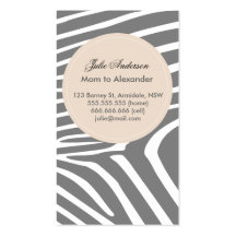 Custom zebra mommy card business card