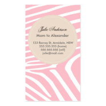 Custom zebra mommy card business card template