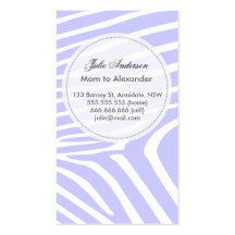 Custom zebra mommy card business card template