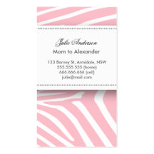 Custom zebra mommy card business card template