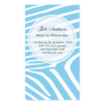 Custom zebra mommy card business card template