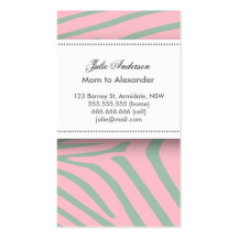 Custom zebra mommy card business card template