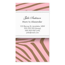 Custom zebra mommy card business card templates