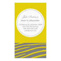Custom zebra mommy card business card templates