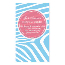 Custom zebra mommy card business card templates