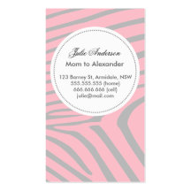 Custom zebra mommy card business card templates