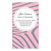Custom zebra mommy card business card templates