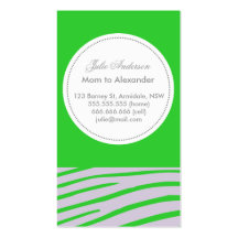 Custom zebra mommy card business cards