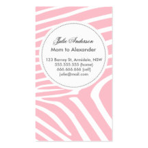 Custom zebra mommy card business cards