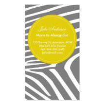Custom zebra mommy card business cards