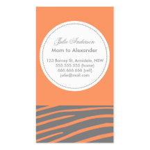 Custom zebra mommy card business cards