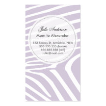 Custom zebra mommy card business cards