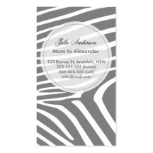 Custom zebra mommy card business cards