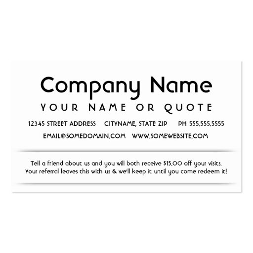 customer referral appreciation card business cards (front side)