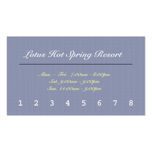 customer reward punch card. business cards (front side)
