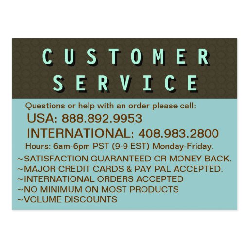 Customer Service Contact Information Postcard Zazzle