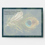 CustomInvites Artistic Peacock Feather Envelopes