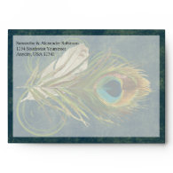 CustomInvites Artistic Peacock Feather Envelopes