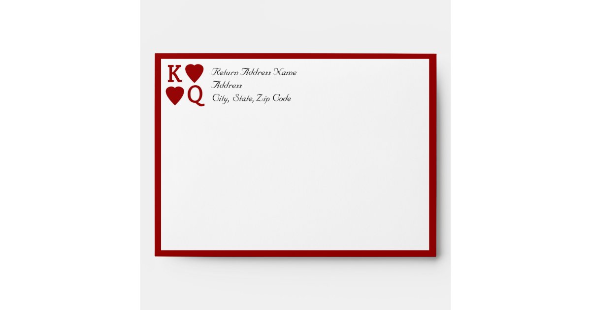 CustomInvites Playing Card King/Queen Envelopes Zazzle