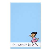 customisable cartoon ballet dancer stationary stationery design