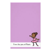 customisable cartoon ballet dancer stationary stationery design