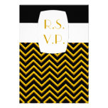 Customisable Chevron Metallic/Golden (Wedding) Announcement