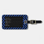Customisable Chevron Neon/Blue Tags For Bags