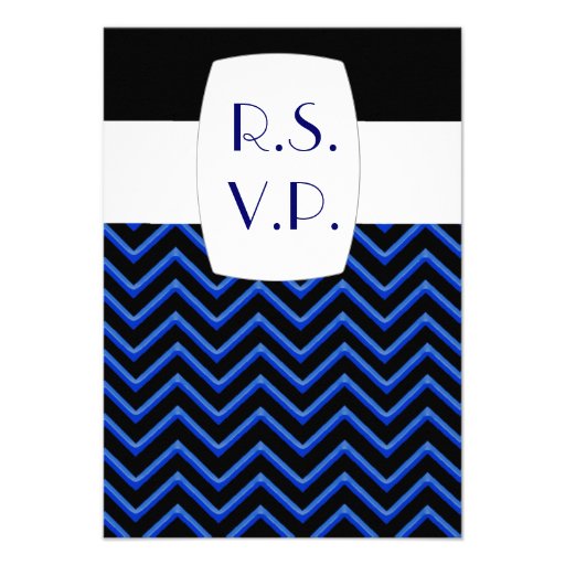 Customisable Chevron Neon/Blue (Wedding) Custom Announcements
