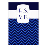Customisable Chevron Neon/Blue (Wedding) Custom Invitation