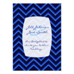 Customisable Chevron Neon/Blue (Wedding) Invites