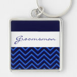 Customisable Chevron Neon/Blue (Wedding) Keychains