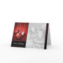 Customisable Christmas Card Template - Red Baubles by stationerybox Customisable Christmas Card Template - Red Baubles