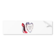 Customisable Corkscrew Stiletto and Heart Gifts Bumper Stickers