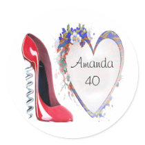 Customisable Corkscrew Stiletto and Heart Gifts Stickers