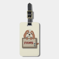 Customisable Cute Puppy Dog with Signboard Luggage Tags