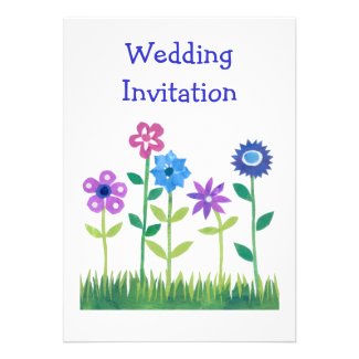 Customisable Flower Power Wedding Invitation