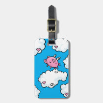 Customisable flying pig dancing on clouds luggage tags