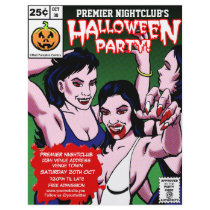 Customisable Horror Comic Style Halloween Party flyers