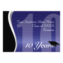 Customizable 10 Year Class Reunion Personalized Invites