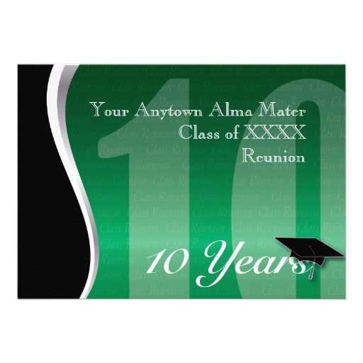 Customizable 10 Year Class Reunion Personalized Announcements