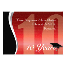 Customizable 10 Year Class Reunion Invites